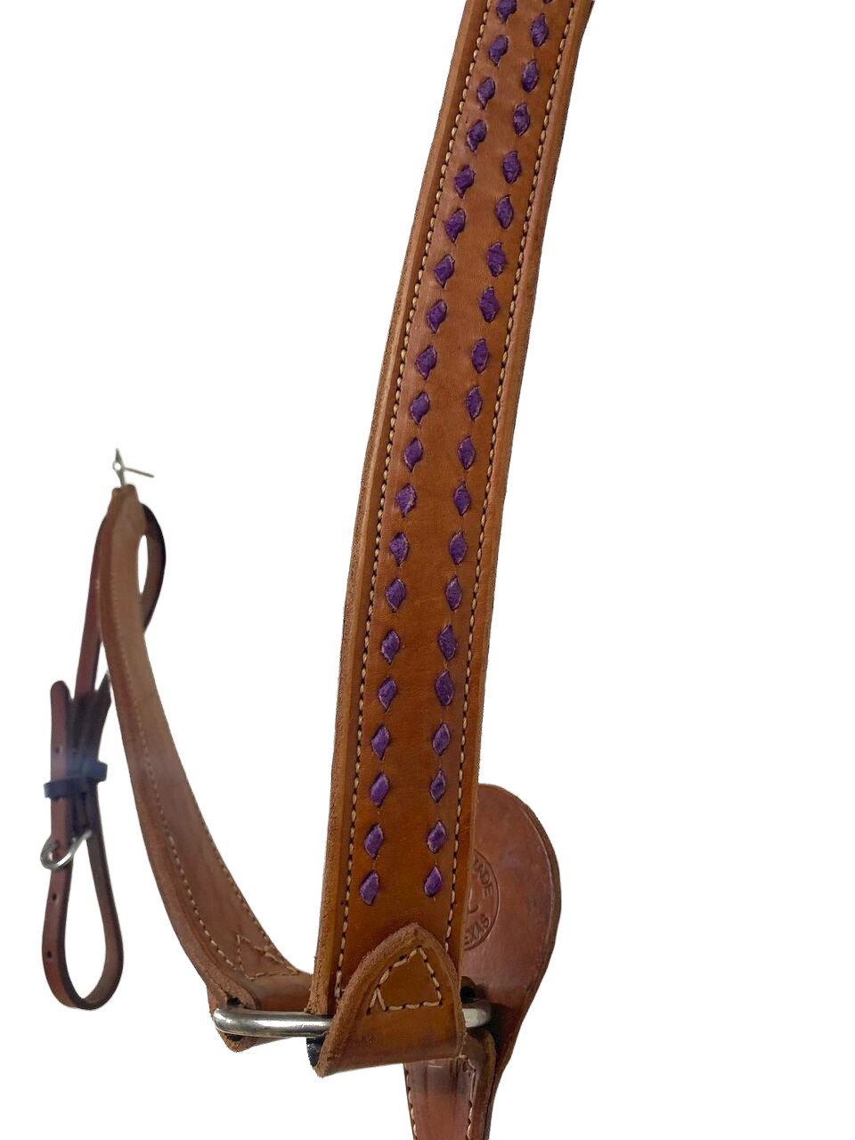 HR Saddlery Purple Buckstitch Leather Western Breast Collar 6006-BUC-01-PUR