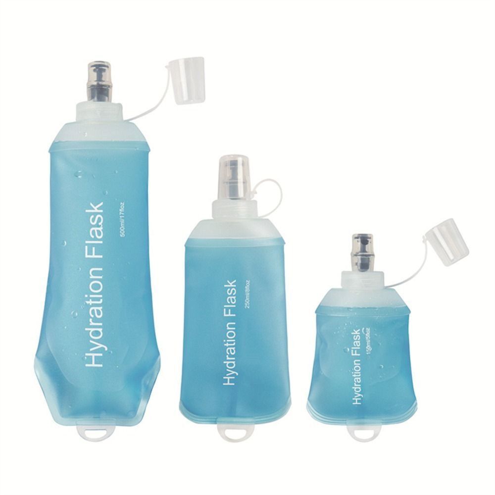 1x Foldable Hydration Water Bottle Sport Running Flask TPU Outdoor Camping US