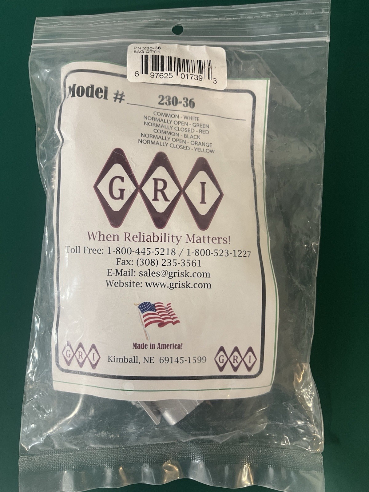 George Risk Industries 230-36 200 Series Floor Mount Industrial Door Switch