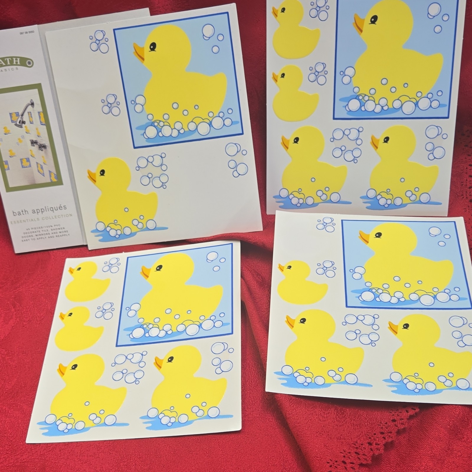 Bath Basics Essential Collection Duck Bath Appliques Set Yellow Blue White