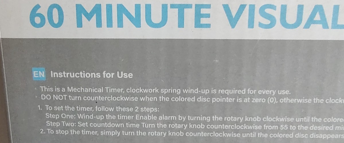 Twenty 5 Seven 60 Minute Visual Mechanical Timer Purple New in Box