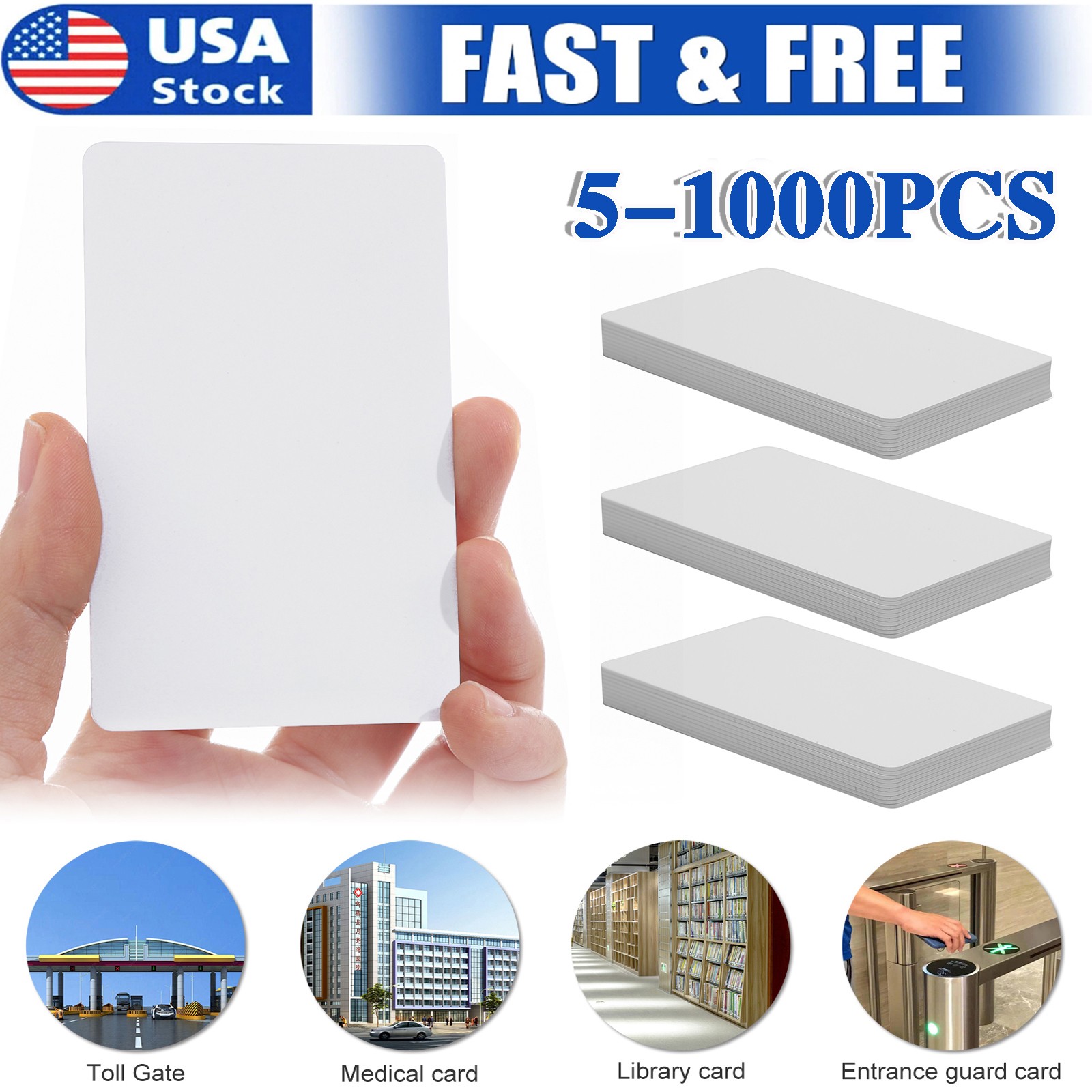 5-1000PCS NTAG215 Blank NFC Cards Tags NTAG 215 TagMo Waterproof RFID PVC Lot