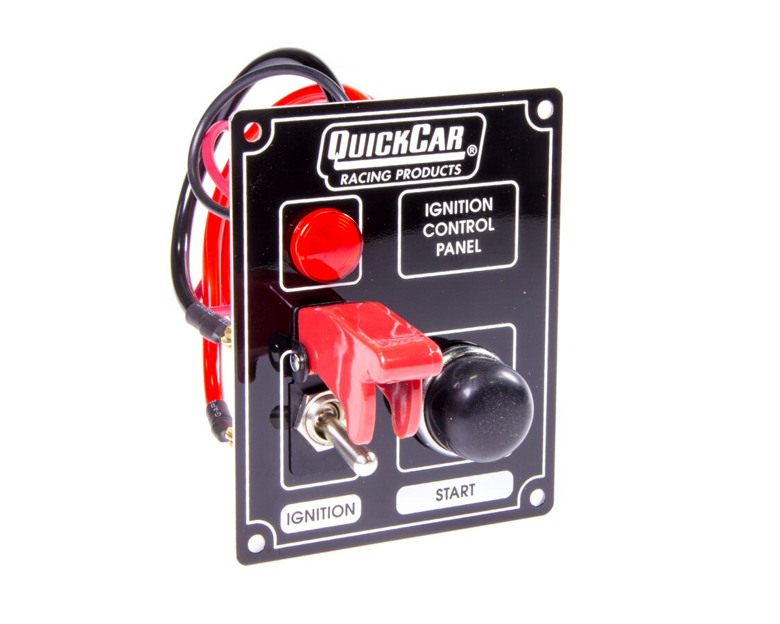 QUICKCAR 50-853 Ignition Panel Black w/ Flip Switch & Lights