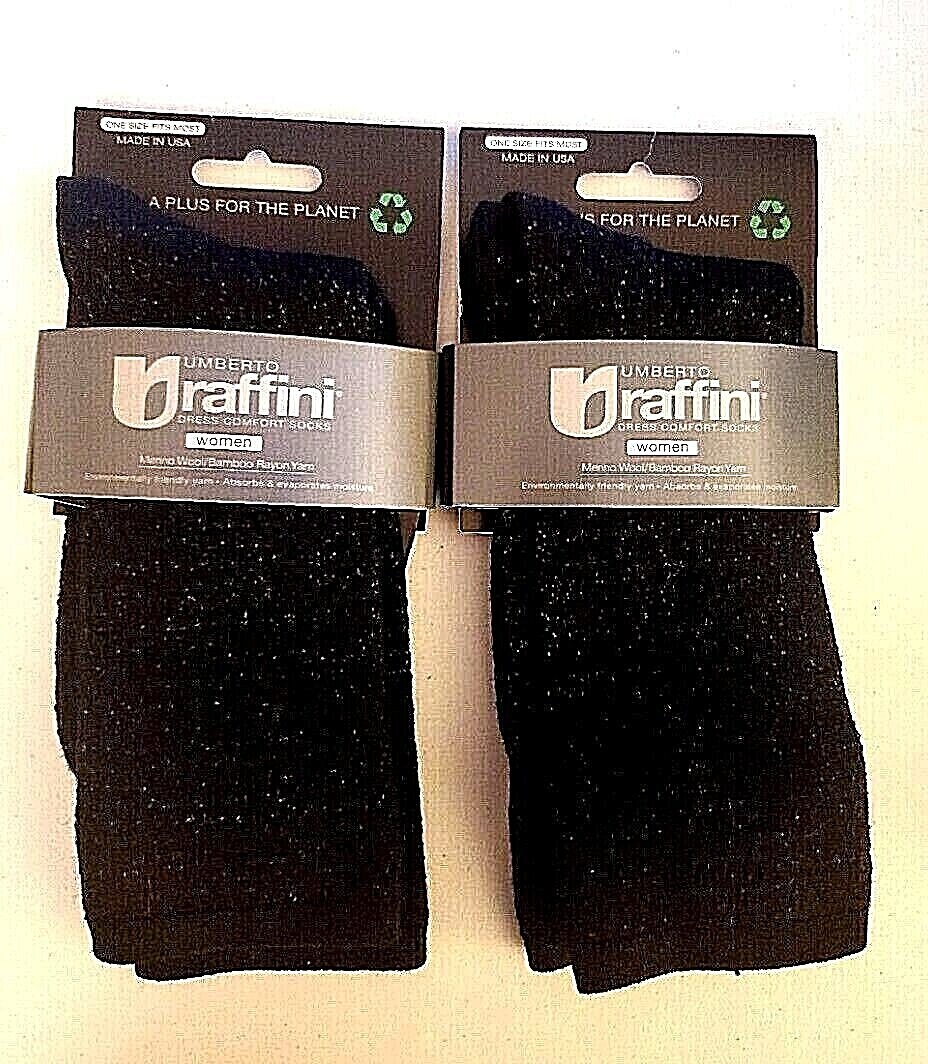 LOT OF 2 -Umberto Raffini Women WABI SABI Comfort Socks Merino Wool/Bamboo Rayon