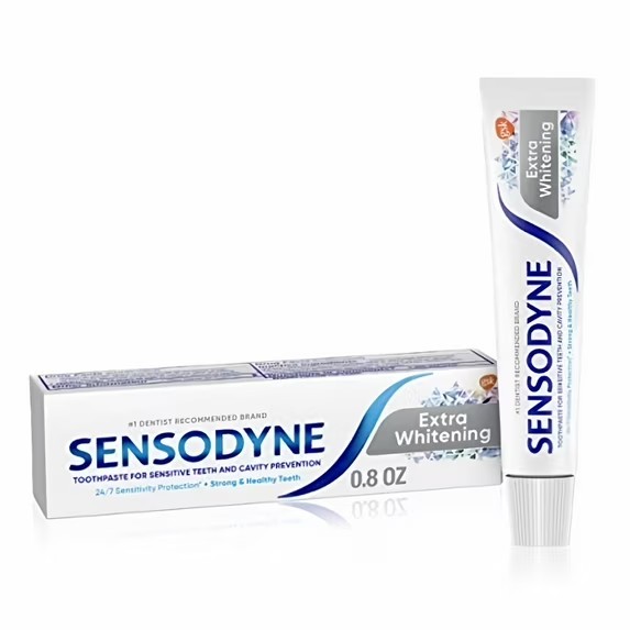 Sensodyne Extra Whitening Toothpaste for Sensitive Teeth, 6-Pack Travel Sz 0.8oz
