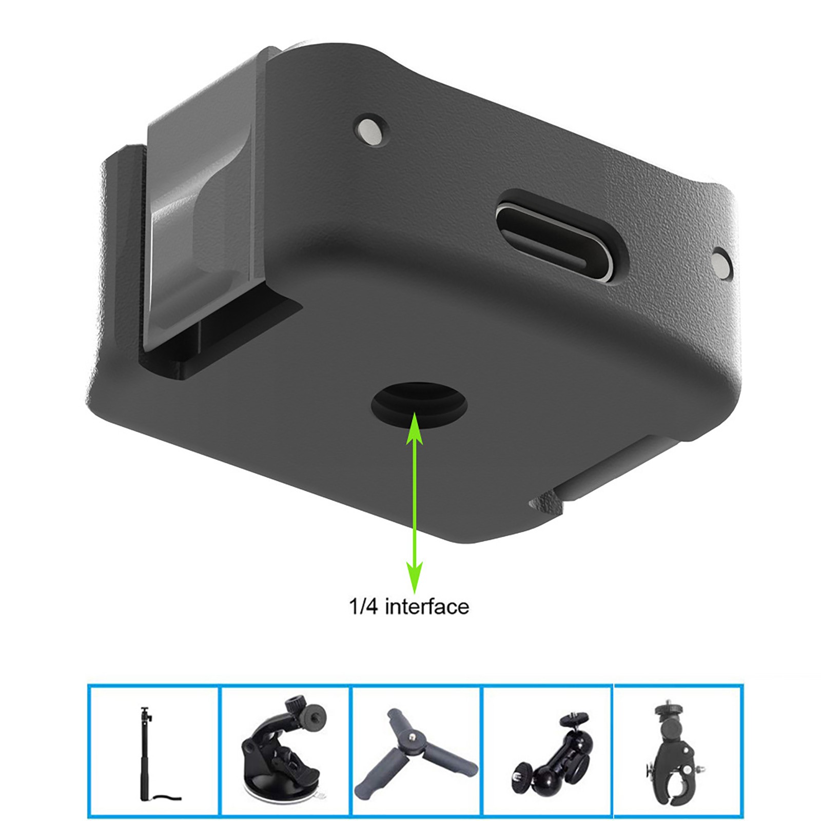 Type-C Charging Base Mount Adapter for DJI OSMO Pocket 3 Camera Accessories