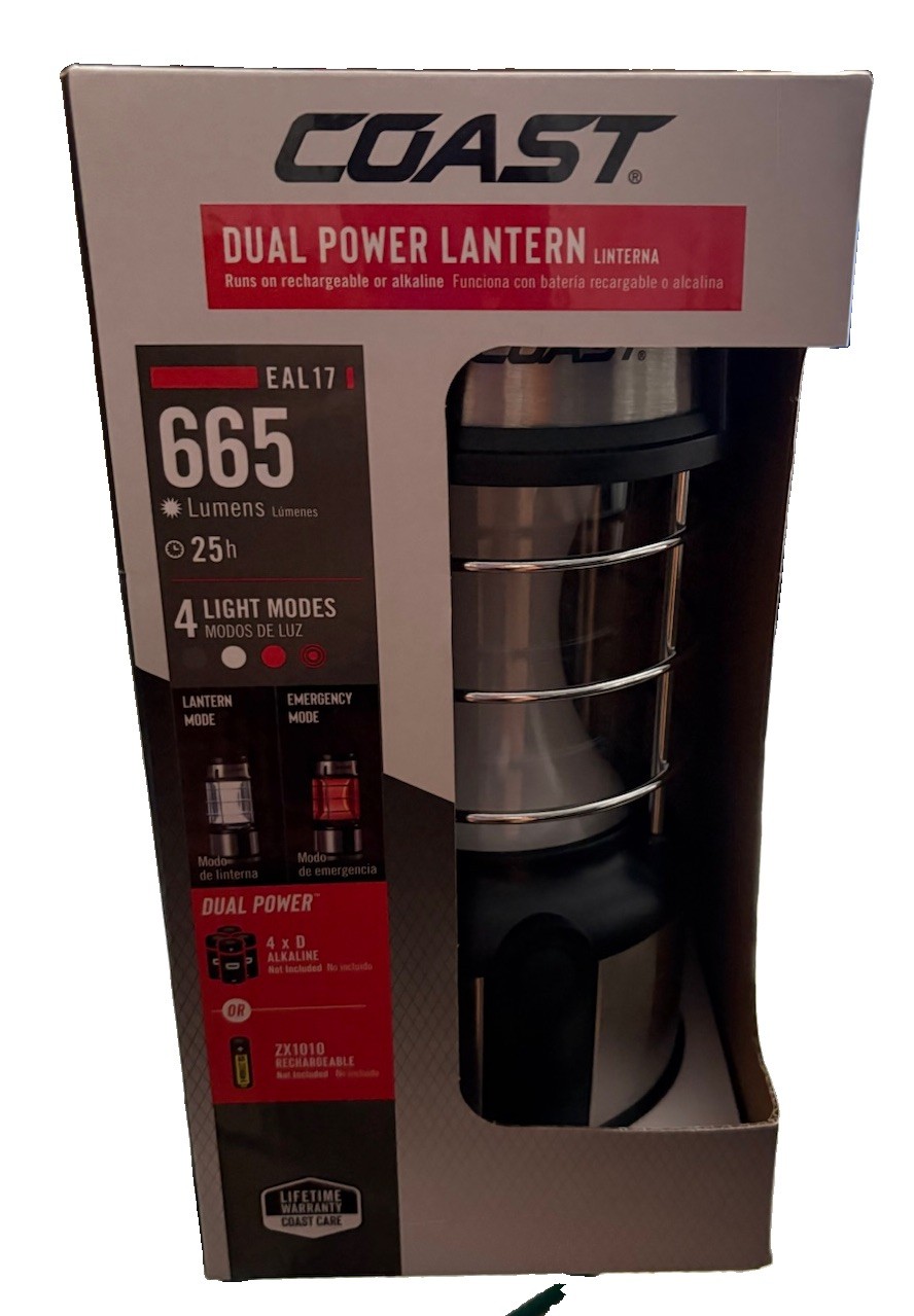 Coast  EAL17 Emergency Area Light 665 Lumens Dual Power LED Lantern READ