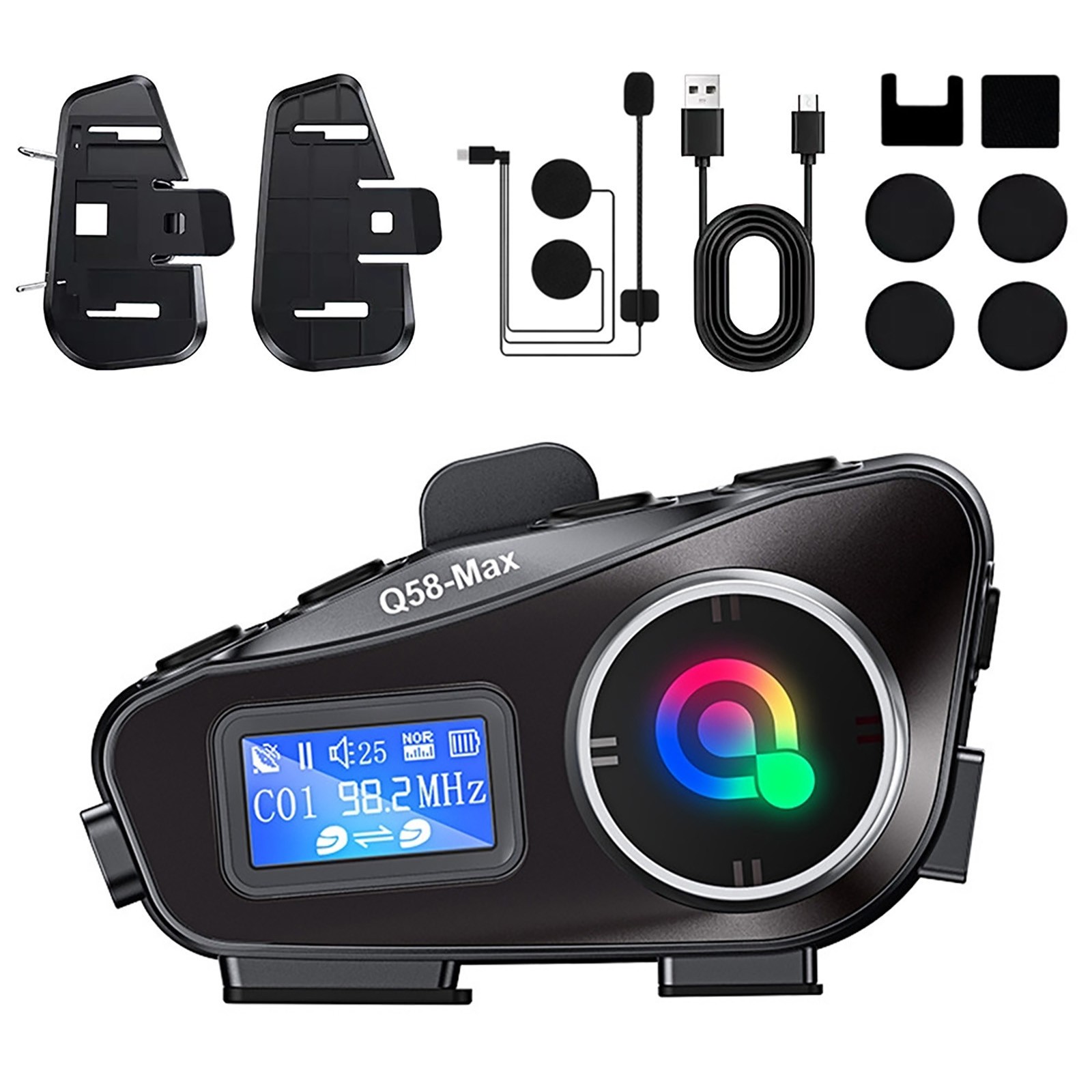 Bluetooth Headset maximum 32G Motorcycle Intercom Helmet LCD Waterproof