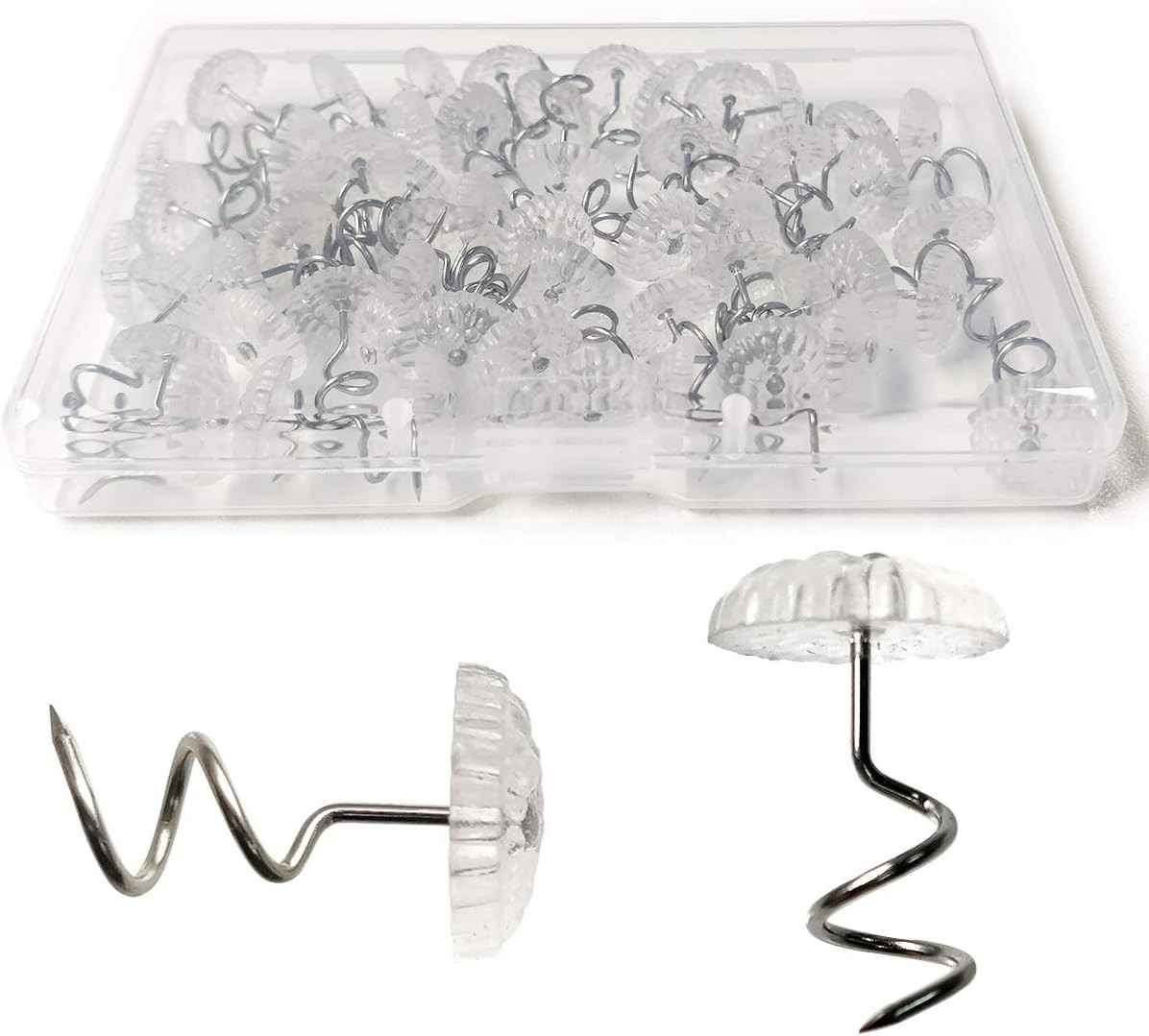 TTSAM Twist Pins with Clear Heads, Ideas Bedskirt Pins for Holds Bedskirts, Drap