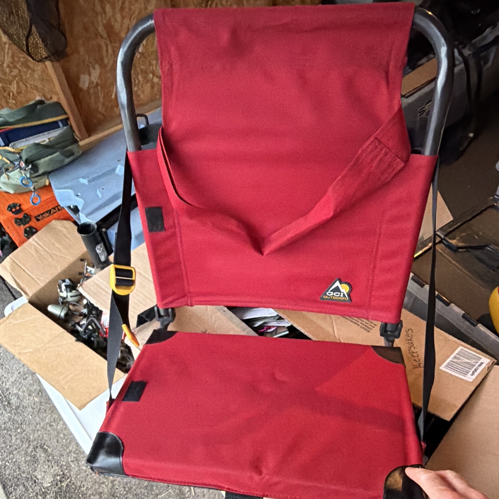 Red Stadium Chair / Bleacher Seat - Padded, Adjustable -New