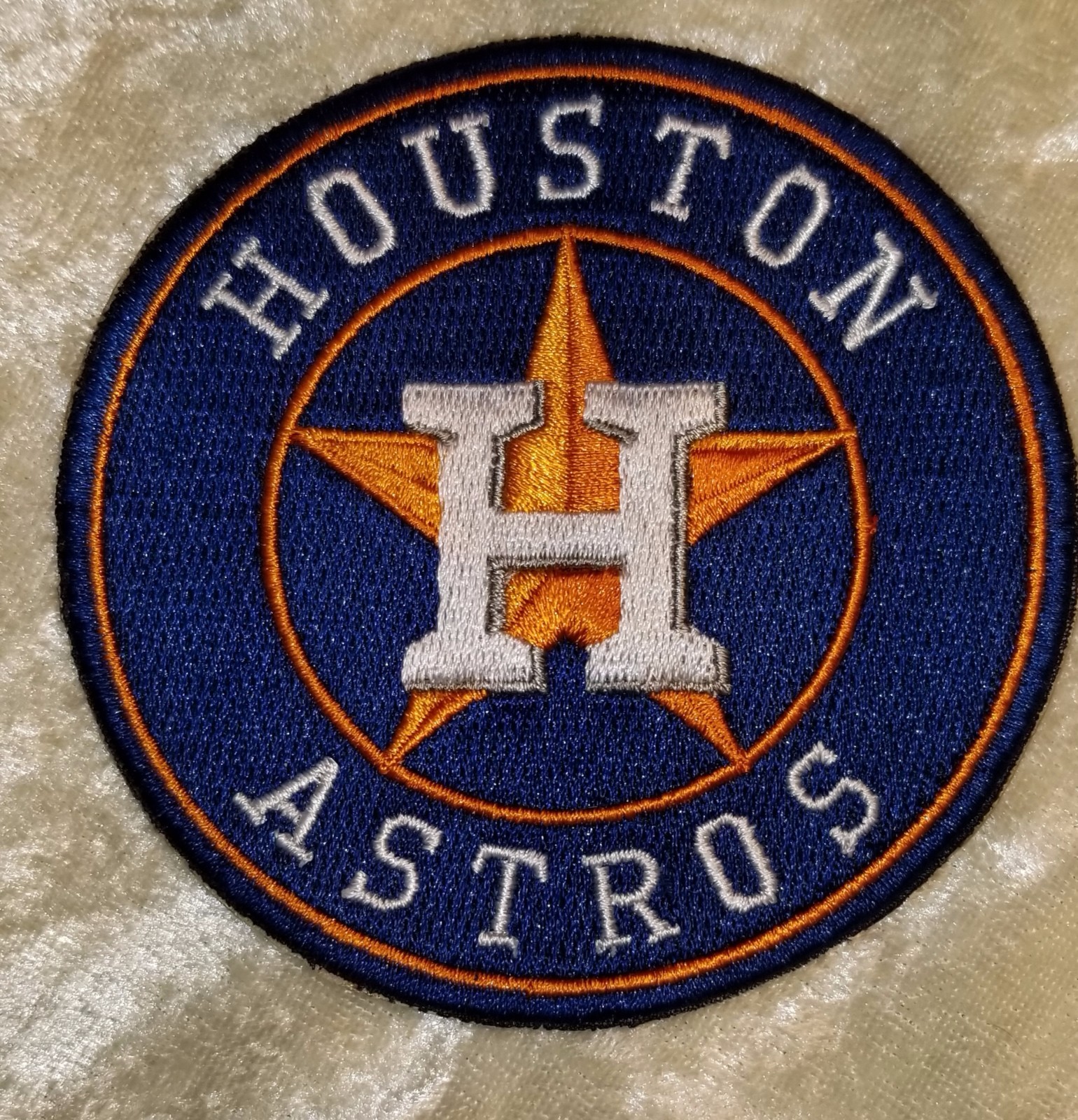 Houston Astros 3.5" Blue Iron On Embroidered Patch~ Free Tracking!