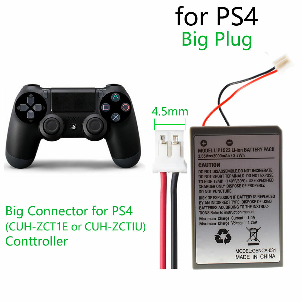 2X Replacement Battery For Sony Playstation 4 PS4 Wireless Controller - LIP1522