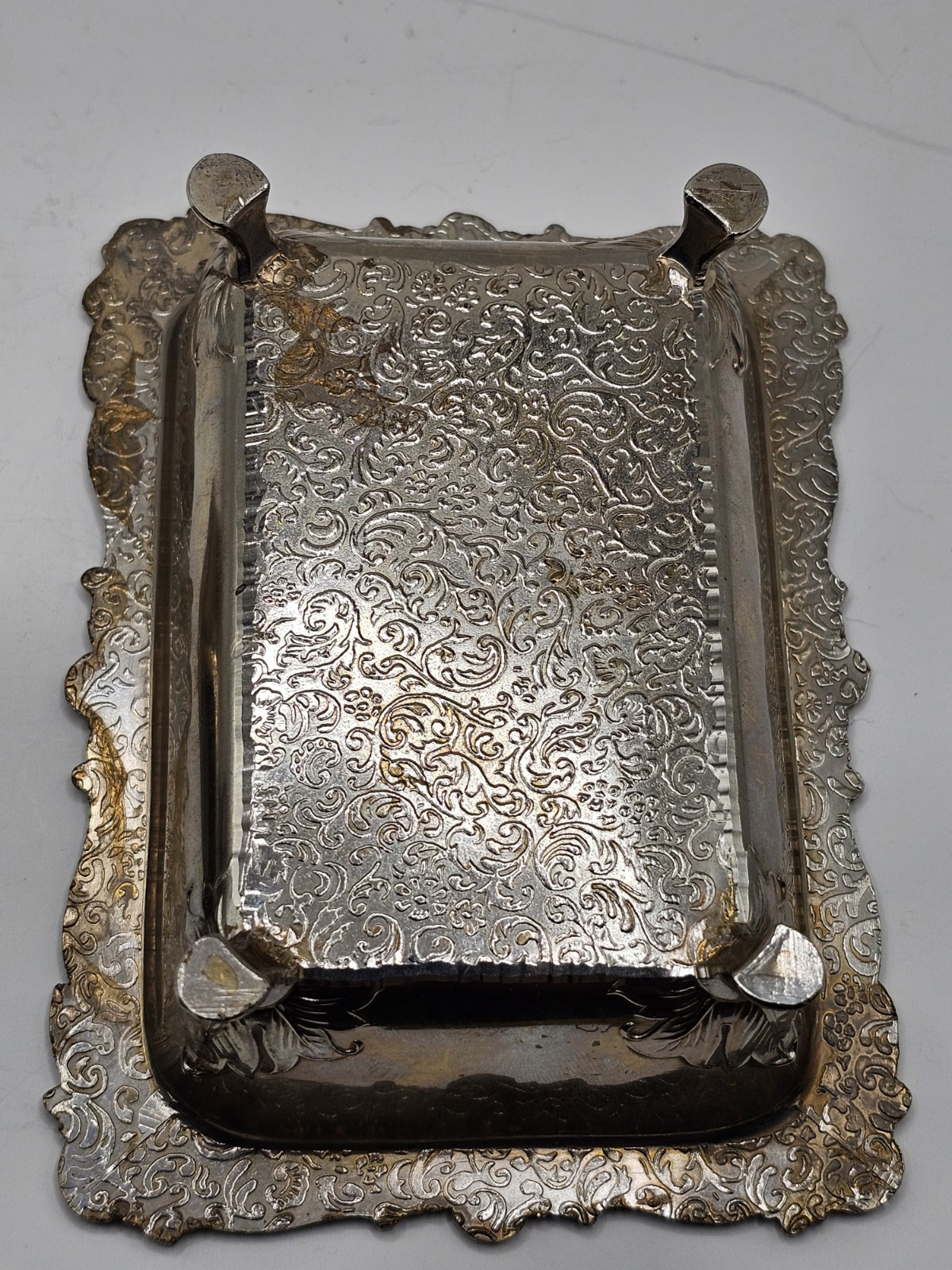 VTG Silver Plate Butter Vanity Trinket Dish