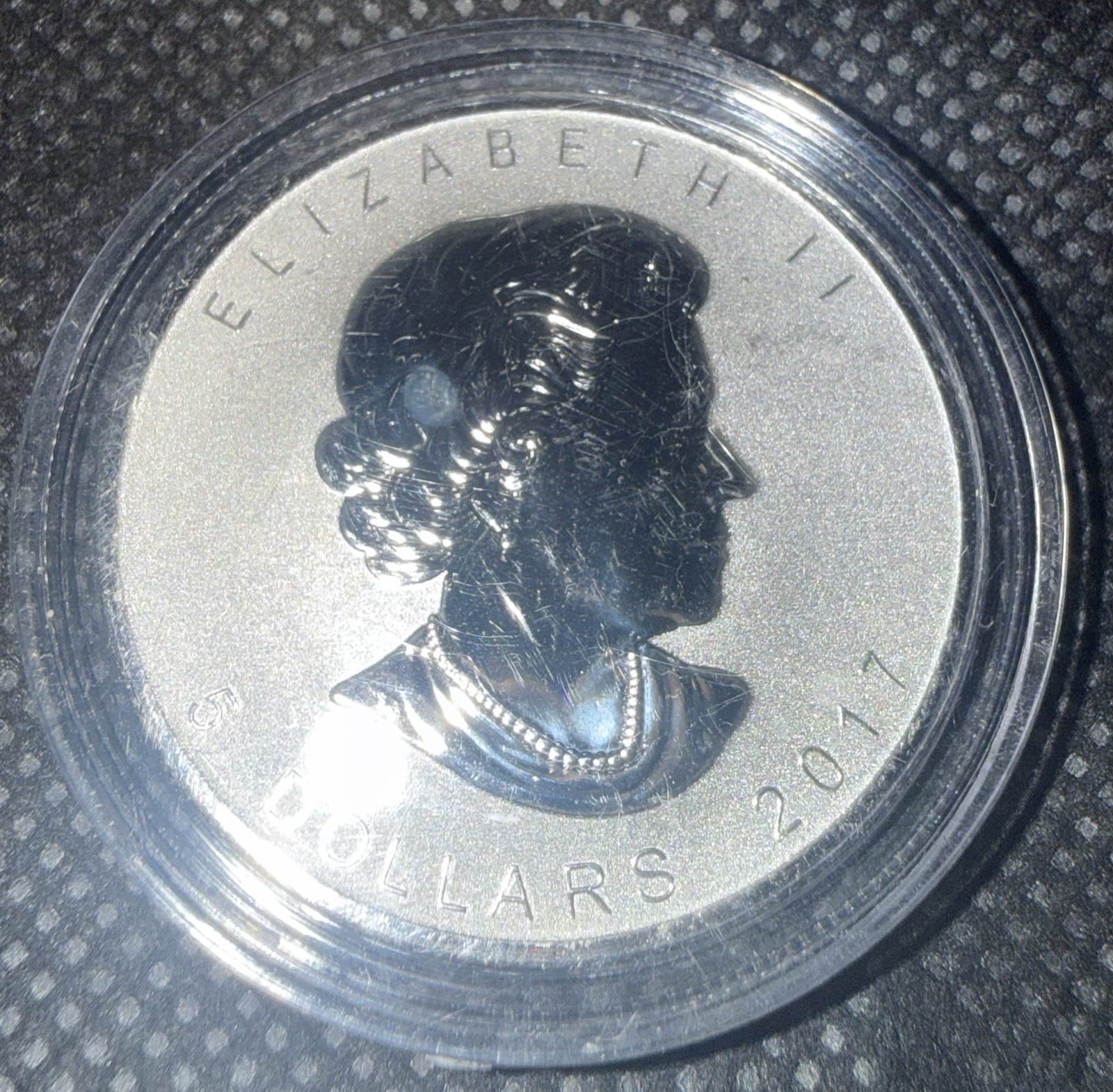 ⭐️2017 Elizabeth II Canada $5 Pure Silver Reverse Proof Coin Lustrous⭐️