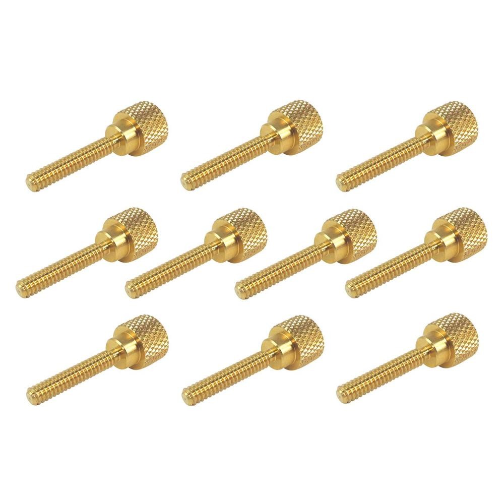 Taytools 10-Piece Solid Brass Diamond Knurled Thumb Screw Sets Head Height 0.25"