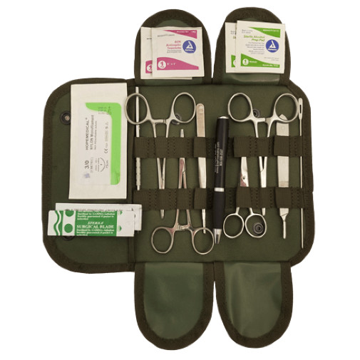 FIRST AID Surgical Kit ELITE STOCKED Field Medic Suture Trauma Survival 1st Aid