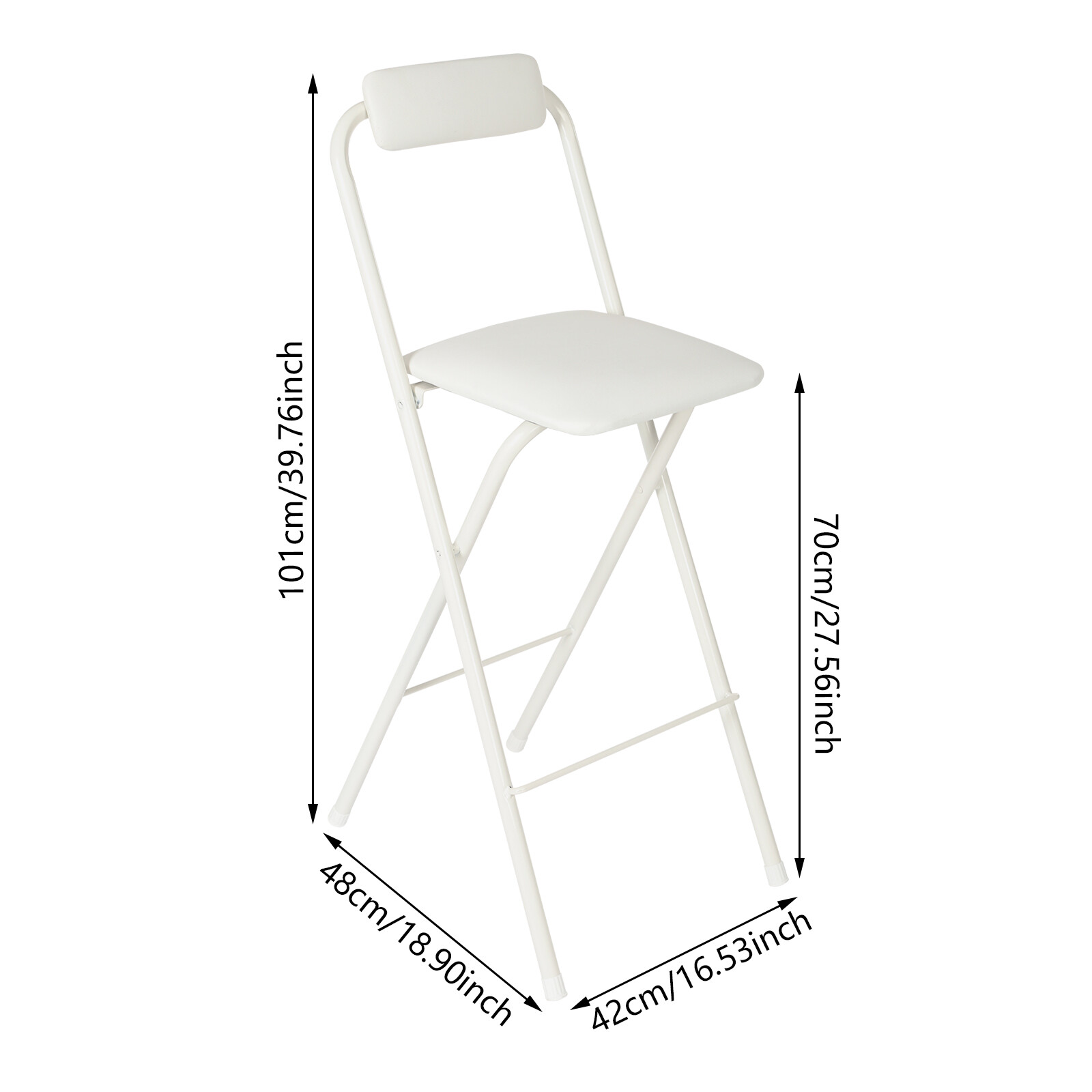 White 27.56" Height Folding Chair Folding Seat Office Home Event Wedding Party