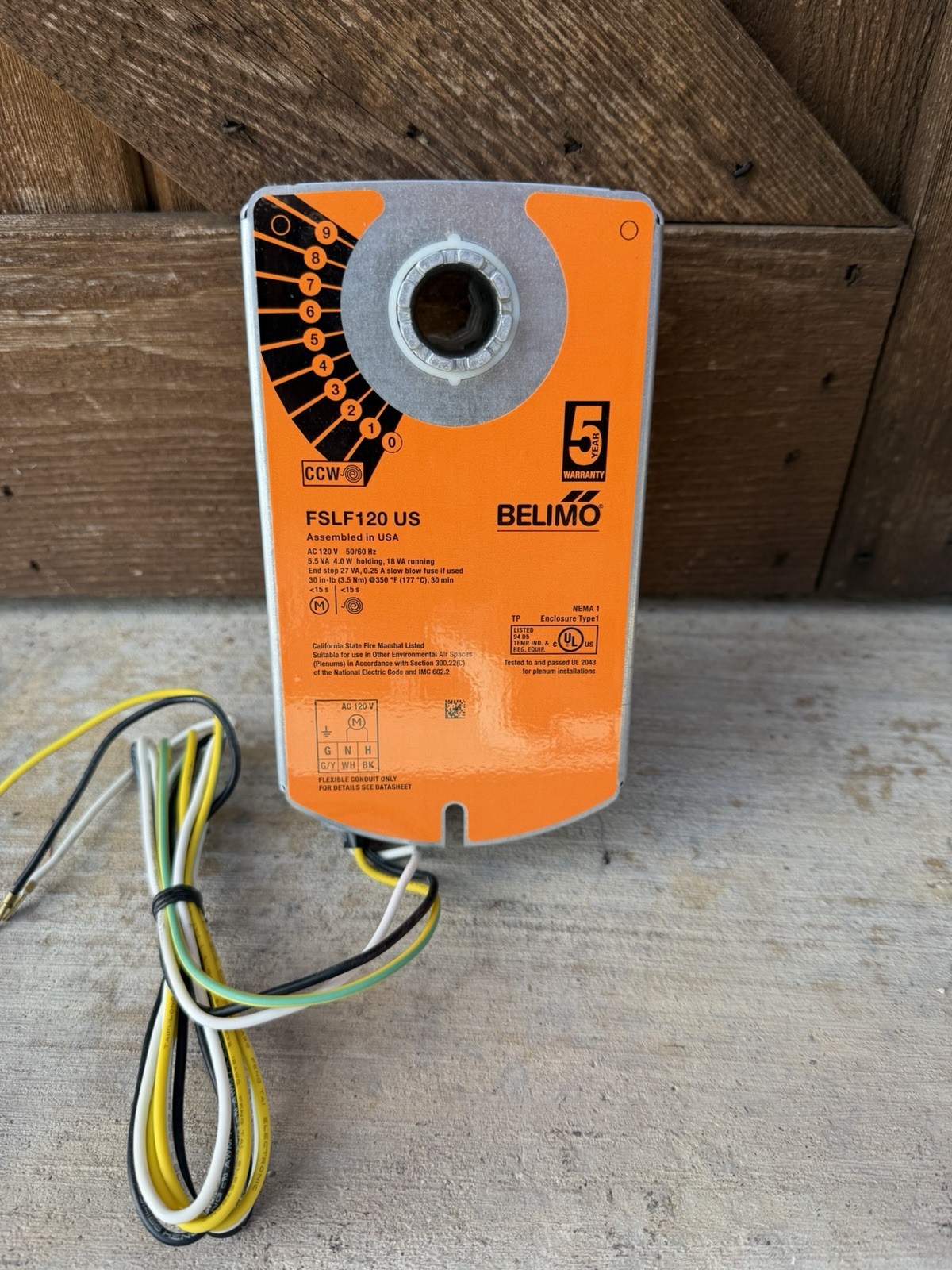 Belimo FSLF120 US Spring Return Damper Actuator 120V On/Off Control
