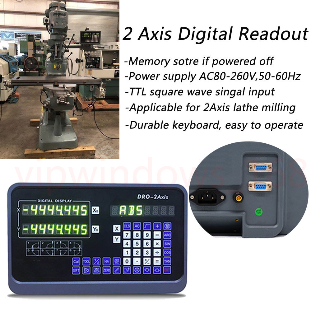 2Axis Linear Scale 200&950mm Digital Readout DRO Display Glass Sensor Encoder,US