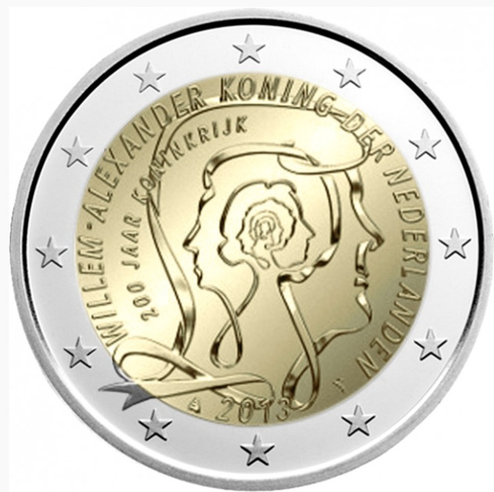 Netherlands coin 2€ euro 2013 UNC Anniversary of Kingdom 200y Willem Alexander