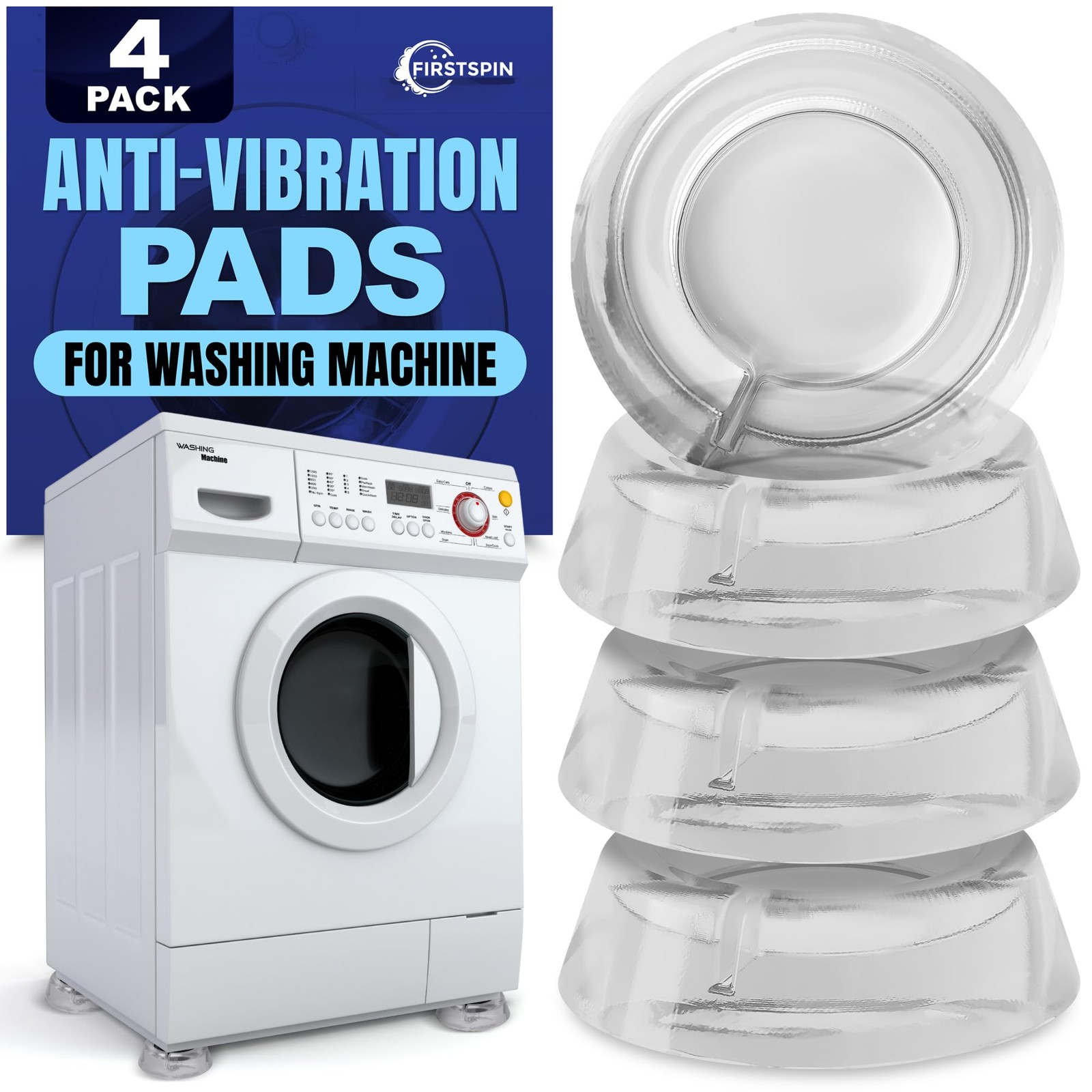 Anti Vibration Pads for Washing Machine – 4 Pack Silicone Washer Anti Vibrati...