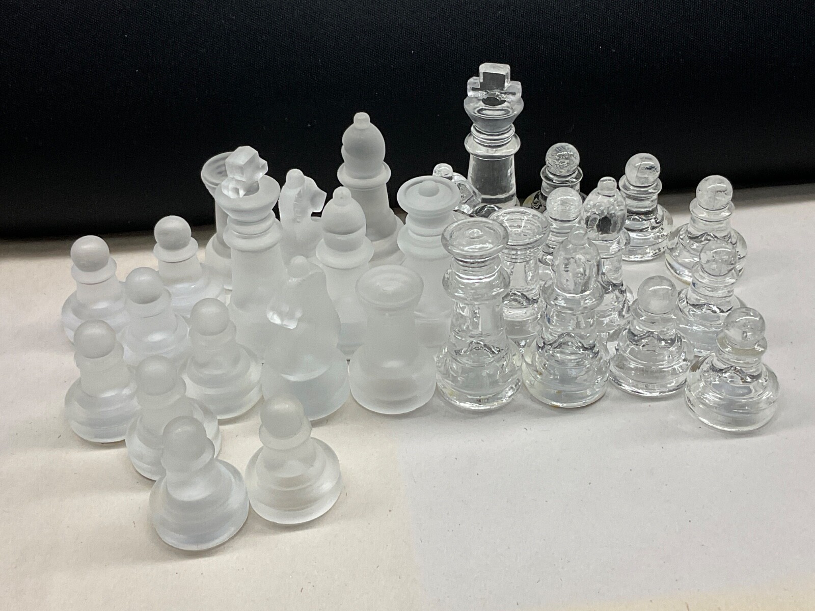 Chess Pieces 2 3/8” King Set Clear Frosted Glass Replacement YOU CHOOSE PIECE