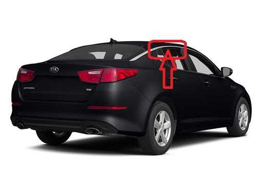 Optima 11-15 Upper Door Panel Trim Chrome Molding Rear Door Right Passenger Side