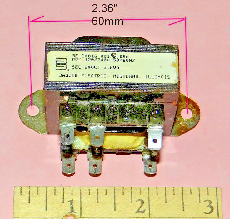 2 Basler Transformers 24016001 PRI 120/240 VAC SEC 12/24 VAC 15mA 50/60 Hz 3.6VA