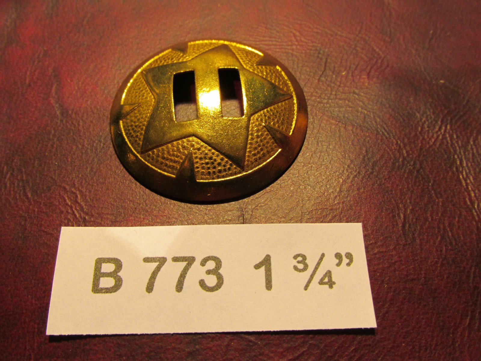 B773 1 3/4" SOLID BRASS H.D.Round SADDLE CONCHO new! England Brass Star CONCHO