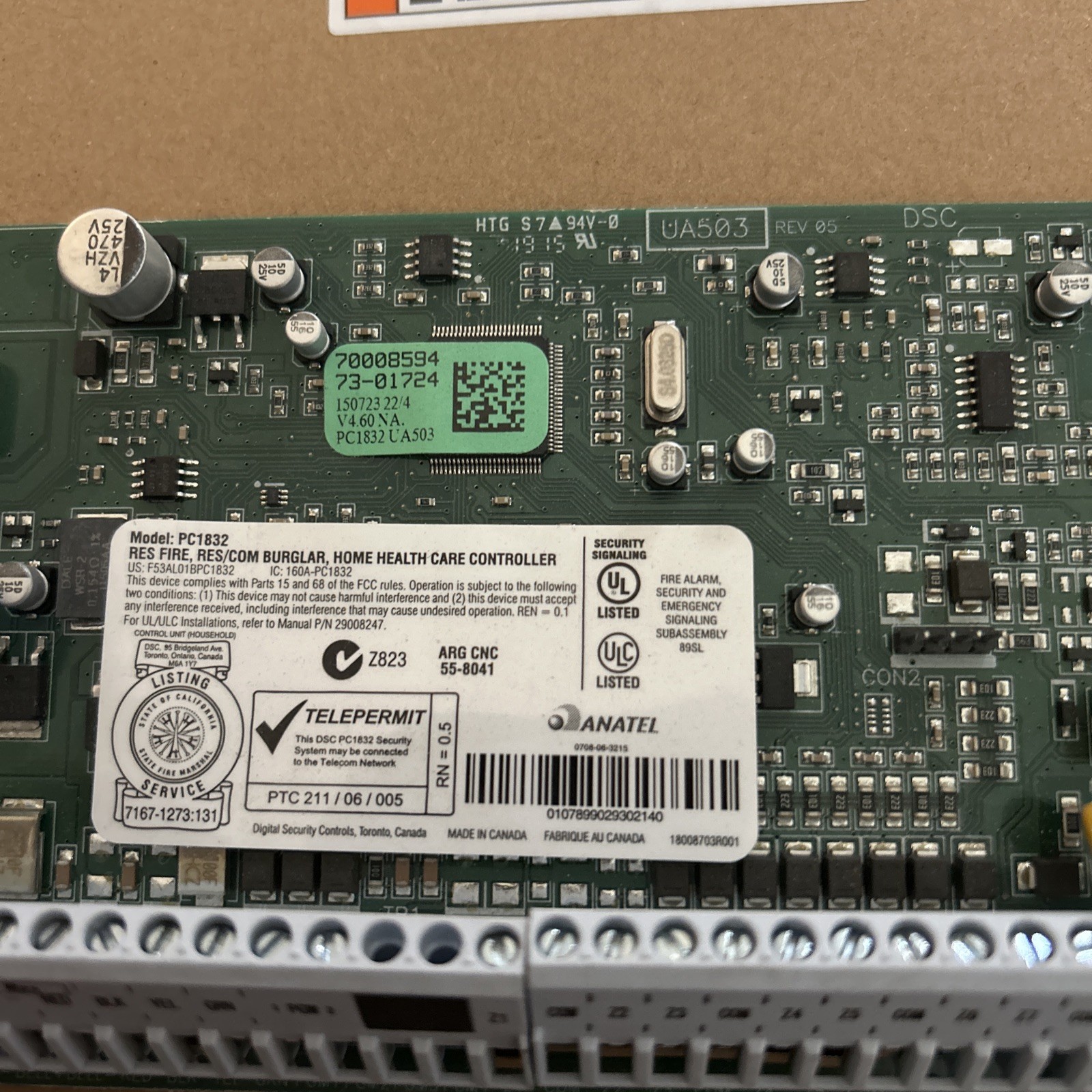 DSC PC1832 Control Panel