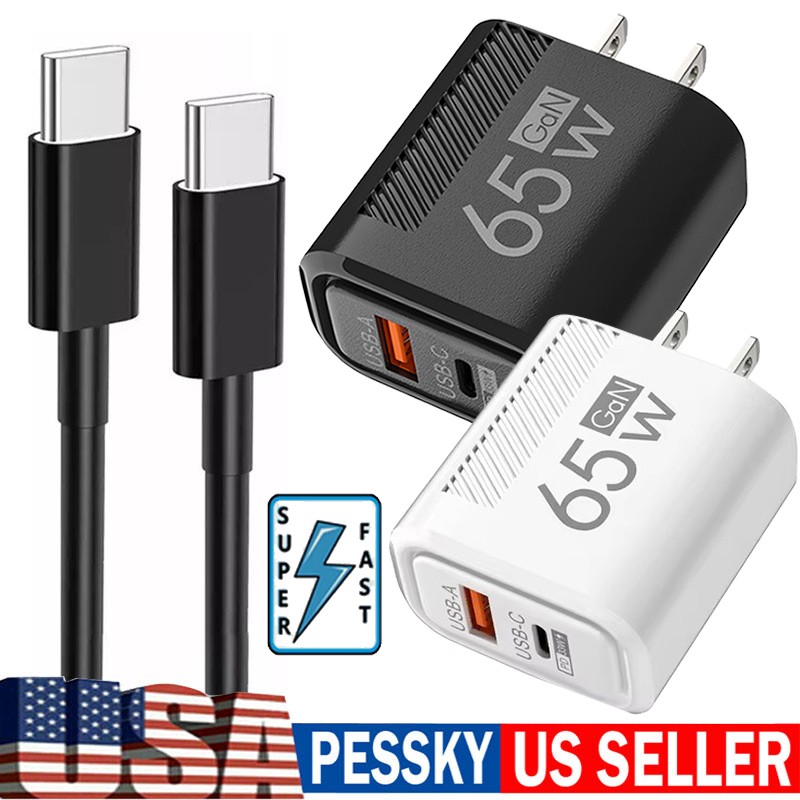 65W Fast Wall Charger Power Adapter & Cable For iPhone 16 15 Pro Max 16e 14 13