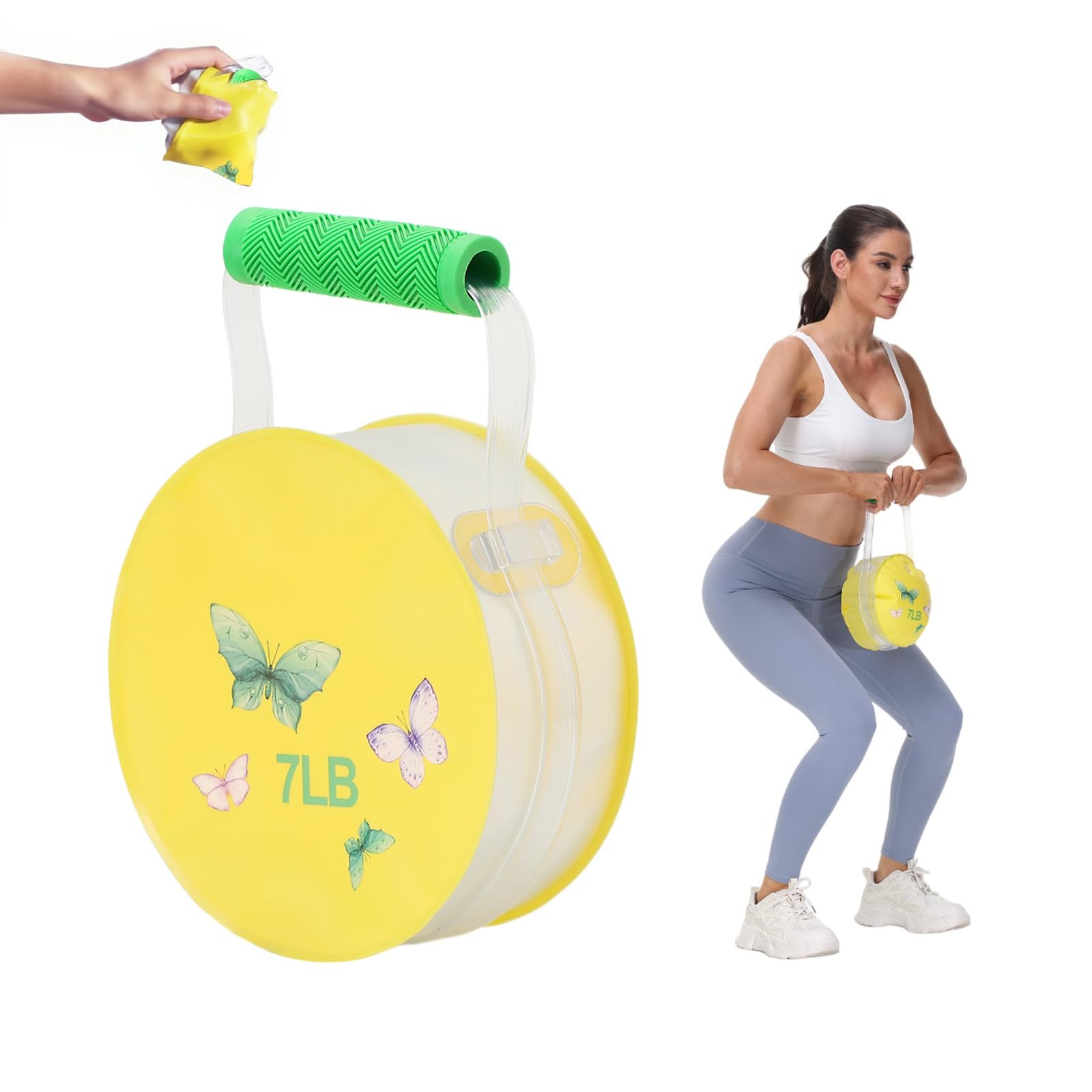 Adjustable Soft Kettlebell 7lbs Foldable Hand Weight Portable Arm Sculpting F...