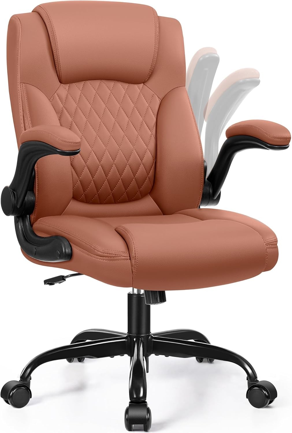 Leather Office Chair PU Home Computer Desk Chairs W/ Ergonomic Back Support