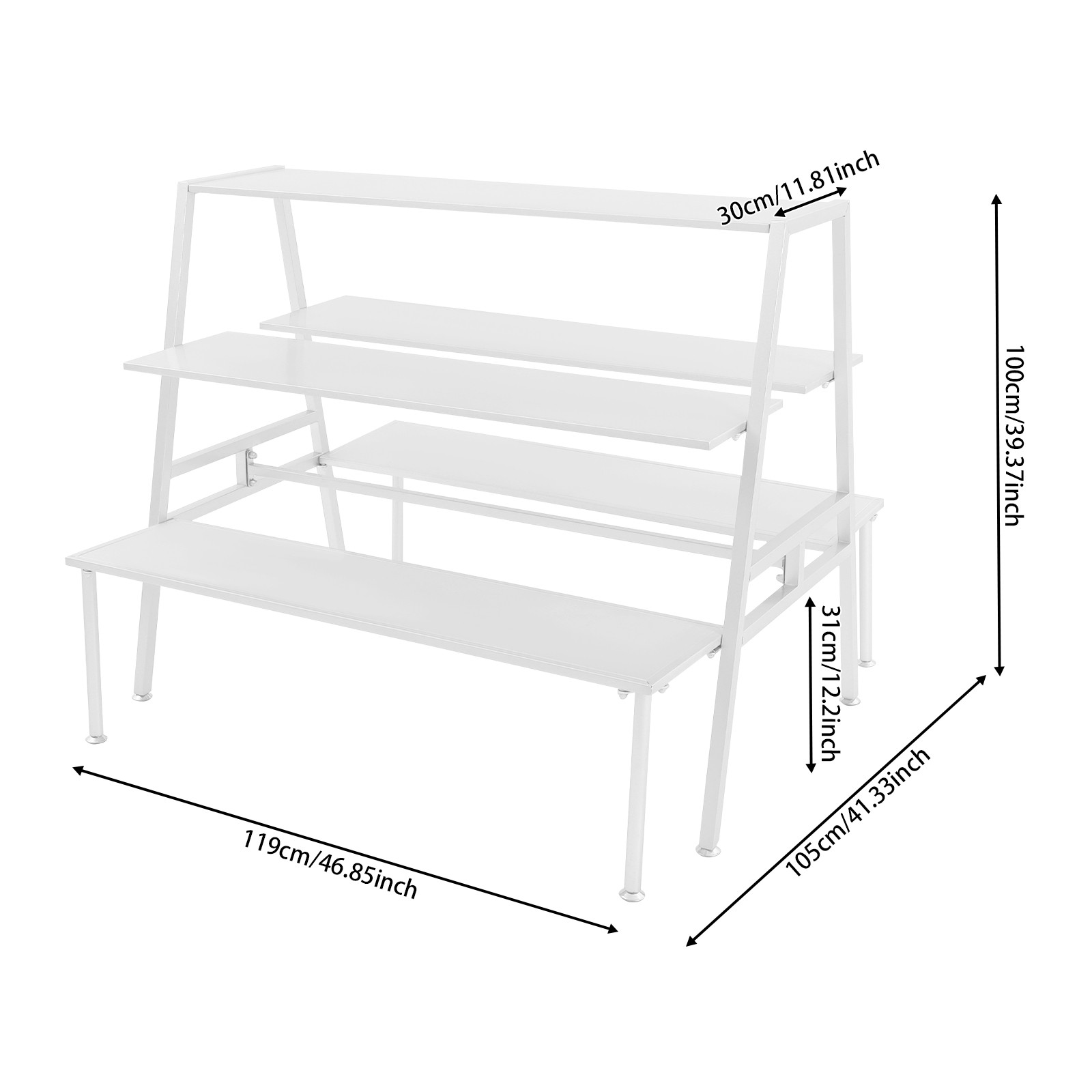 Modern Standing Display Rack, Double Side Clothing Shop Display Tables White