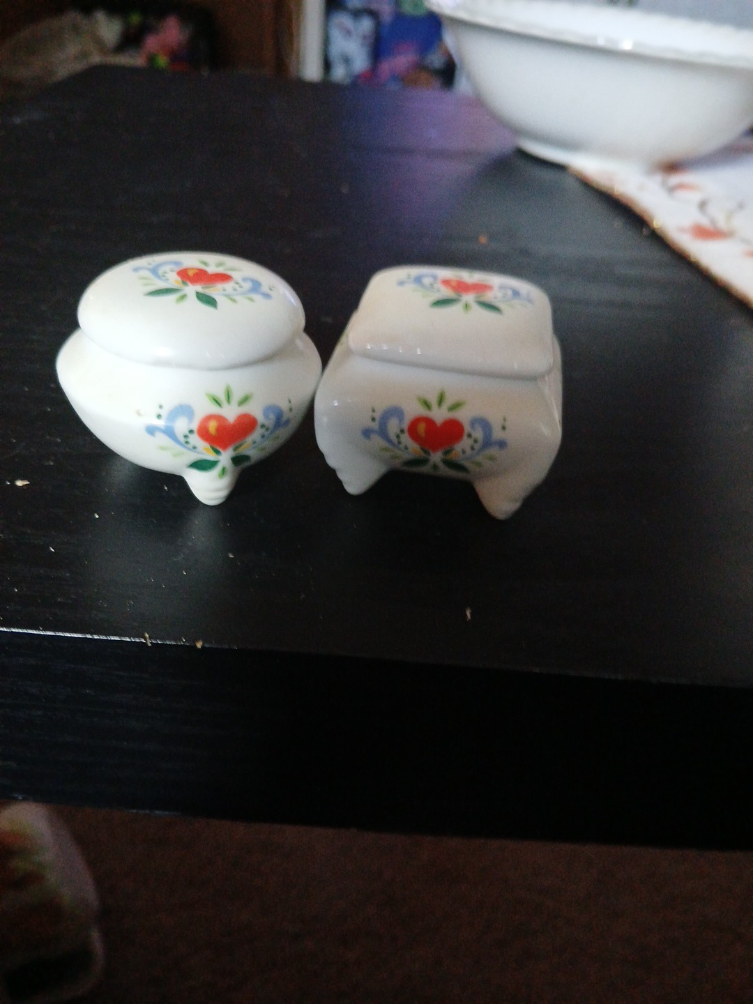 Decorative Ceramic Trinket Boxes with Floral Design