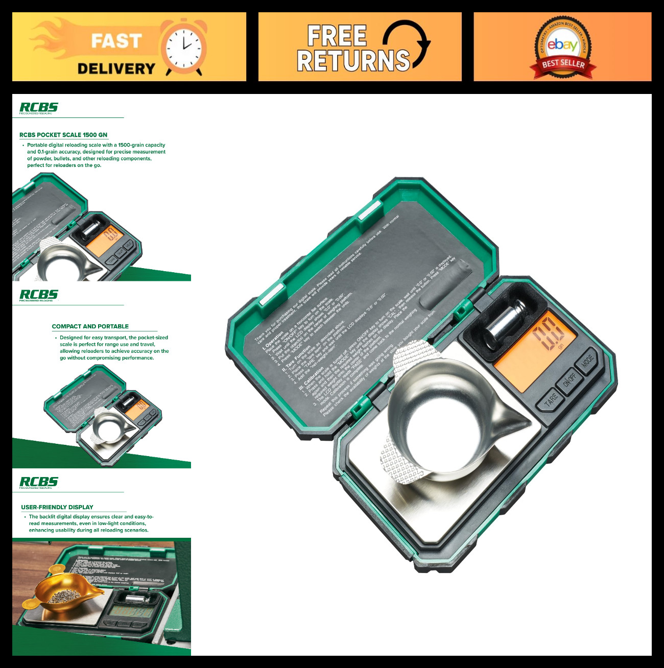 Digital Pocket Scale 1500 Grain – Precision Reloading Scale 0.1 Grain – Easy Use