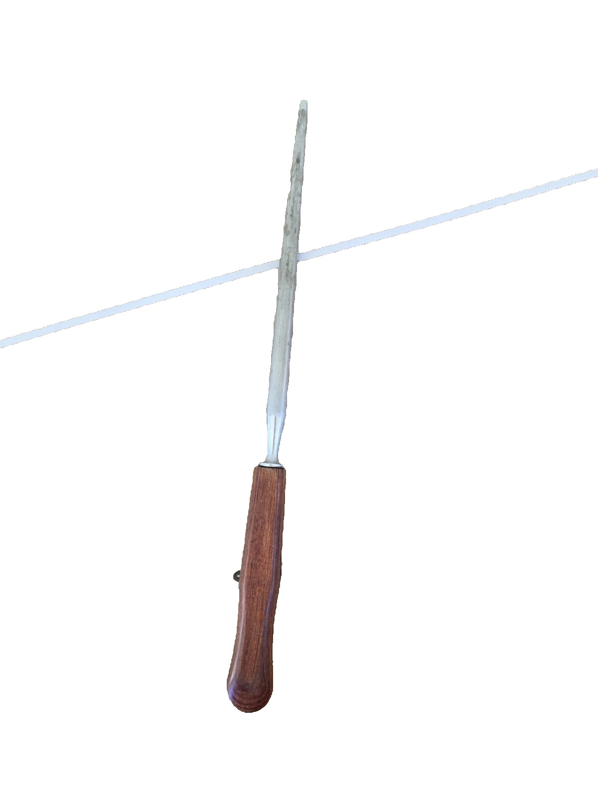 13.25" Stainless Honing Steel 7.5" Rod w/ Teak Handle USA