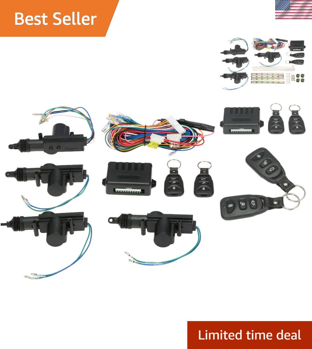 Universal Car Keyless Entry System: Secure 4PCS Door Lock Actuators & Remote