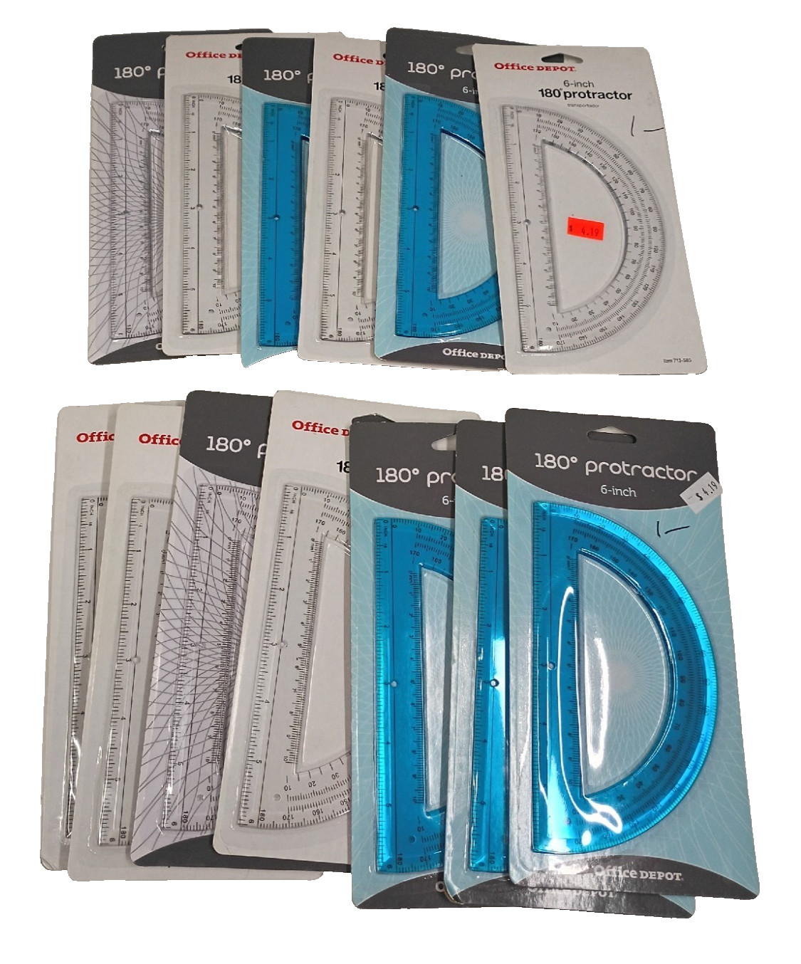 180 Degree 6" Plastic Protractor Lot Of 13