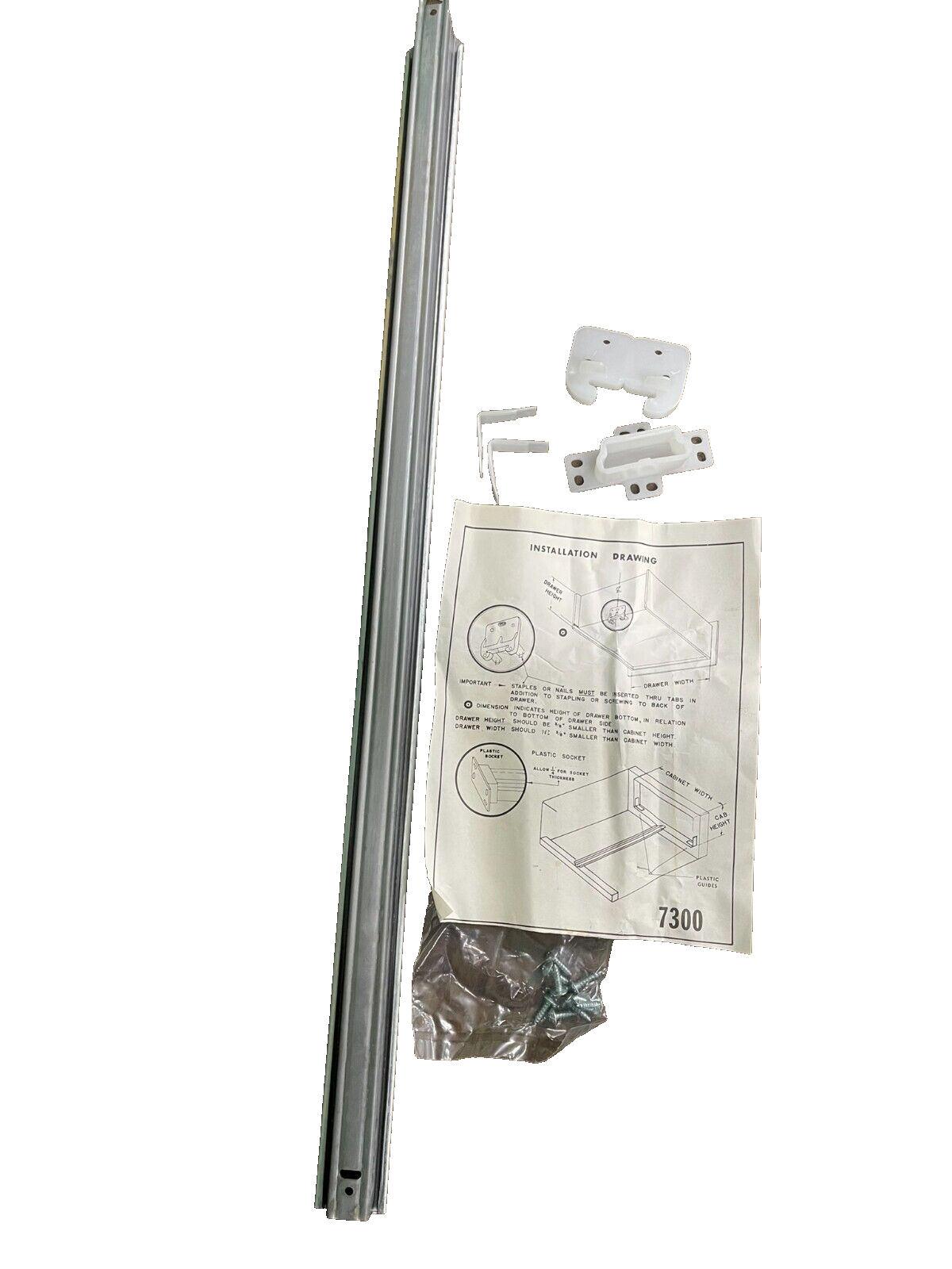 DRAWER GLIDE (2 PCS ) 22" CENTER MOUNT CABINET HARDWARE