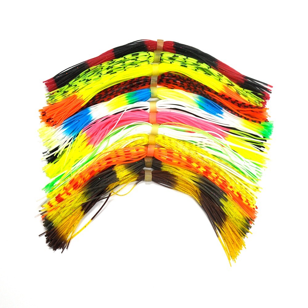 12 Bundles 50 Strands Silicone Jig Skirts DIY Rubber Fishing Jig Lures