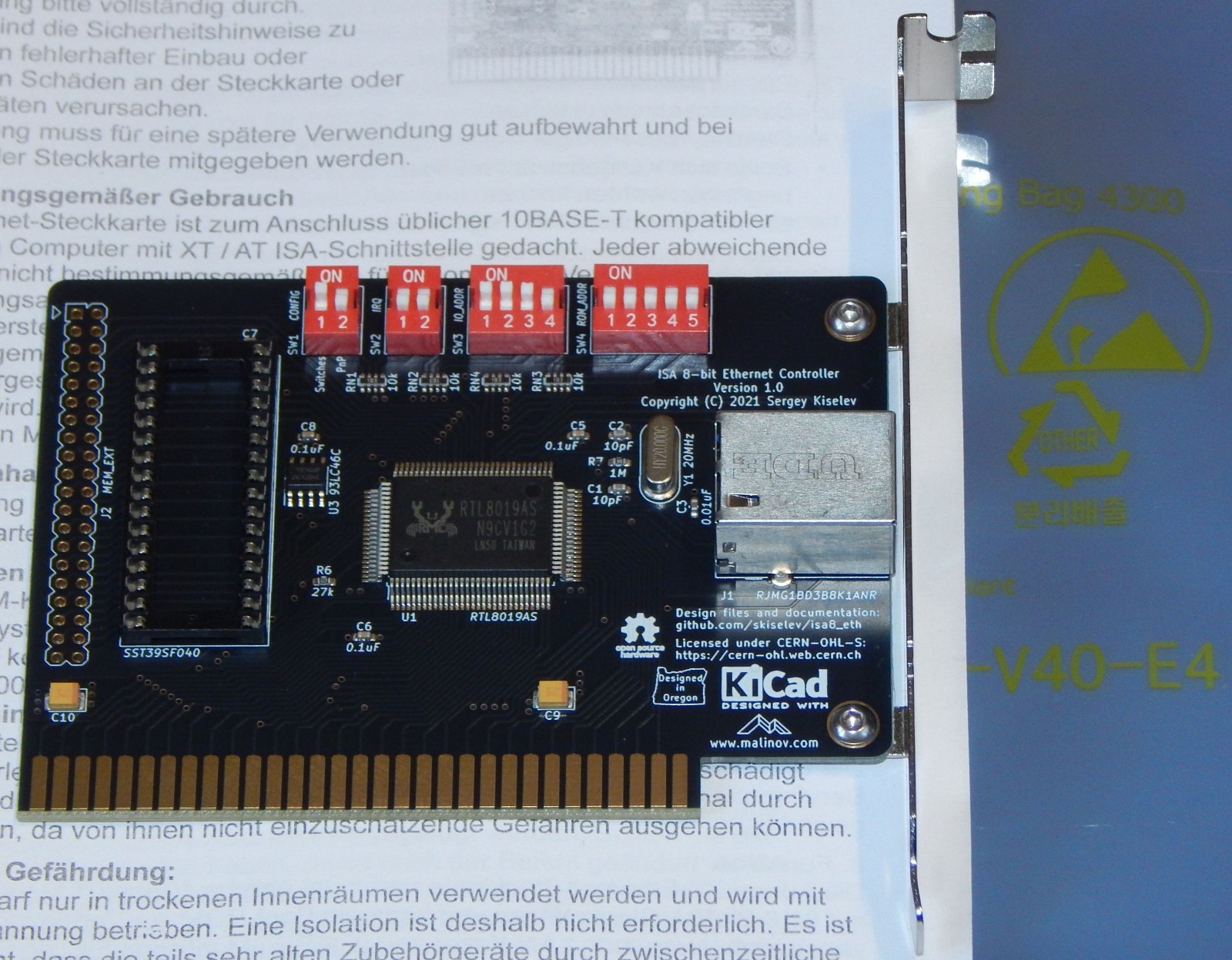 XT ISA 8-Bit Ethernet Controller LAN Network Card Board Network Card Network