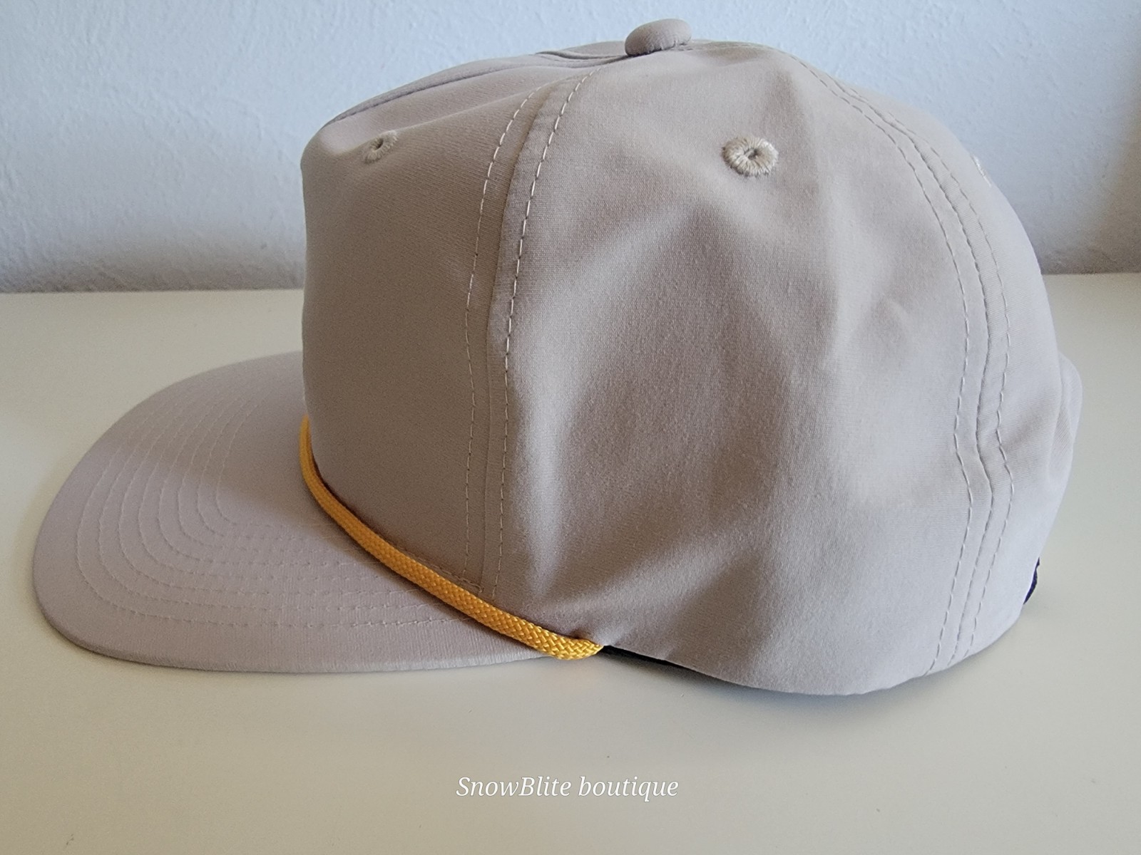 Swannies Golf Axel Rope Baseball Cap Hat Snapback Tan Citrus Embroidered