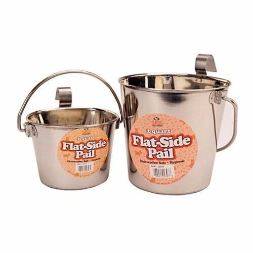 SS Flat Side Pail w/Hooks 1qt