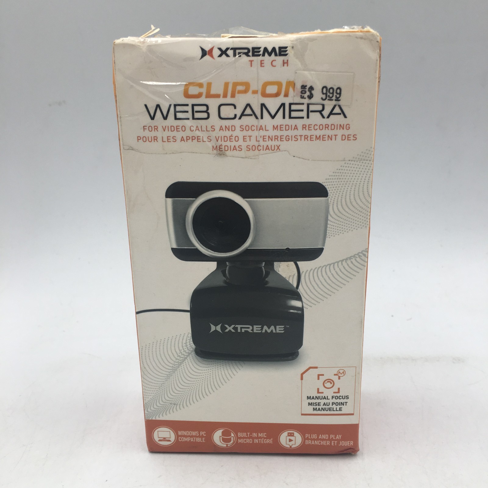 Webcam Xtreme Tech Clip-On with Built-in Microphone In Original Box
