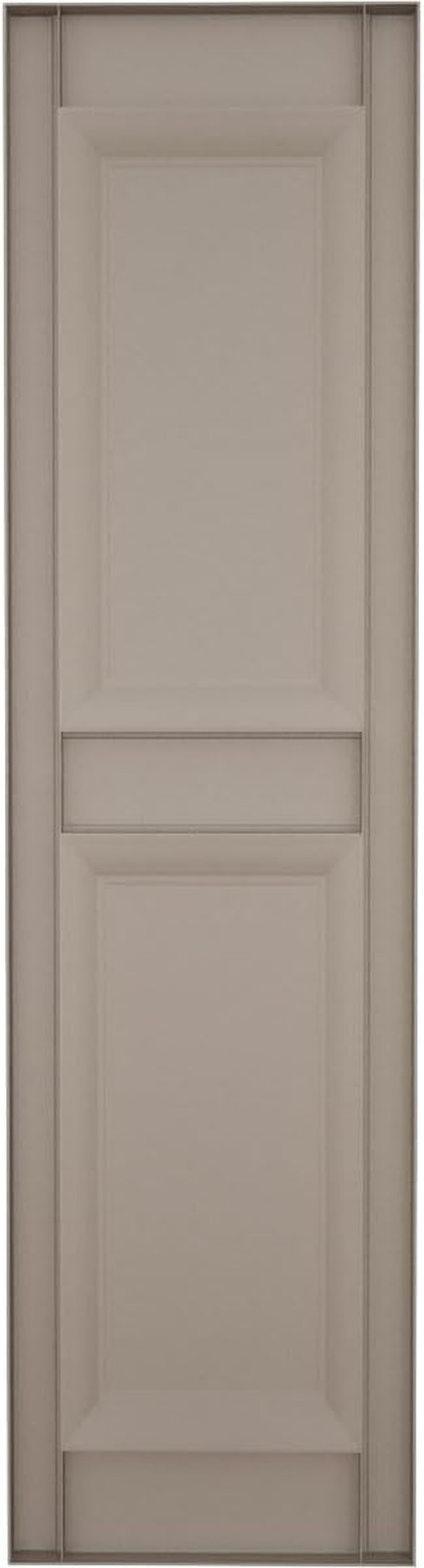 Custom Raised Panel Shutters - Two Equal Panels, 12"W x 28"H, Clay Finish