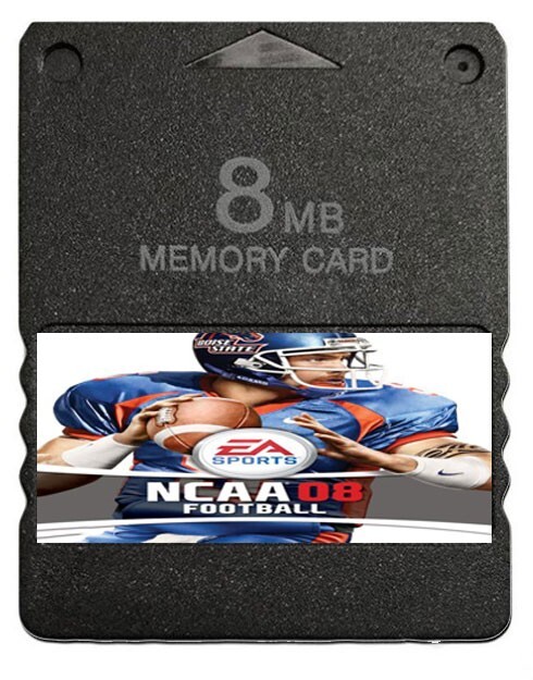 NCAA Football 2008 Real Name Roster Update File PS2 PlayStation 2 Memory Card