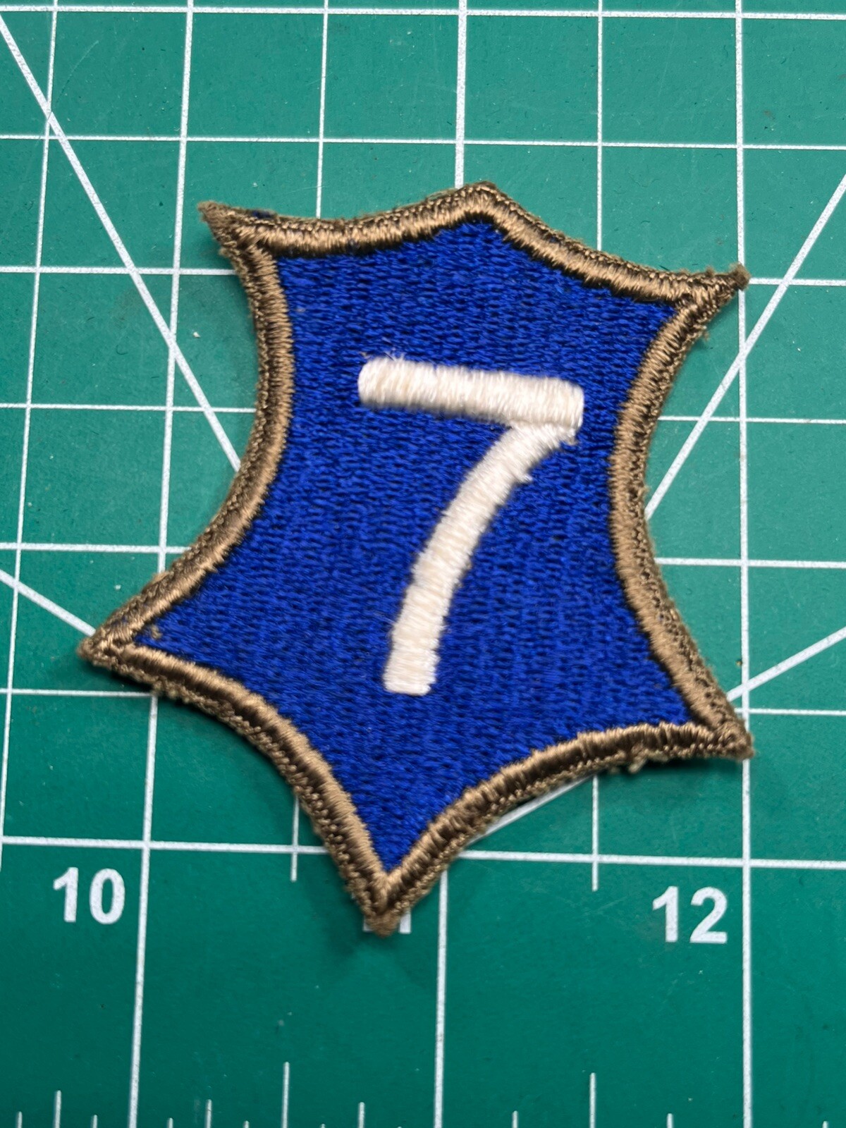 WWII 7th Corps OD Border Greenback Patch