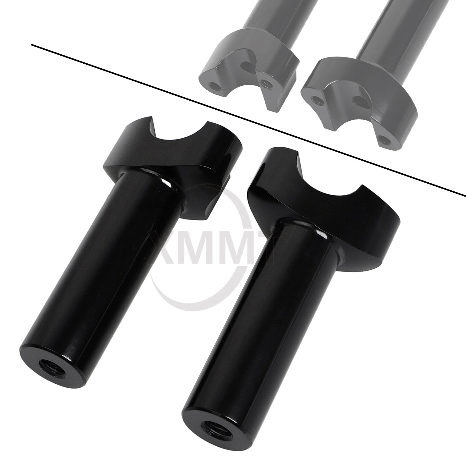 Black 4.5" Straight Handlebar Risers For Harley Dyna Heritage Softail Road King