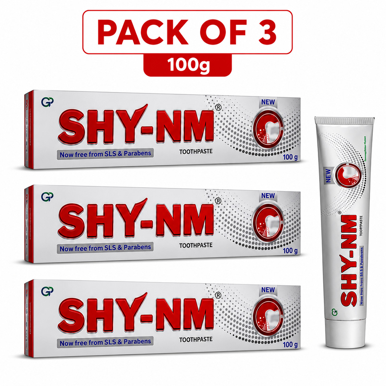 SHY-NM Toothpaste 100g SLS Paraben Free Sensitivity Care Pack of 3 Exp 2027